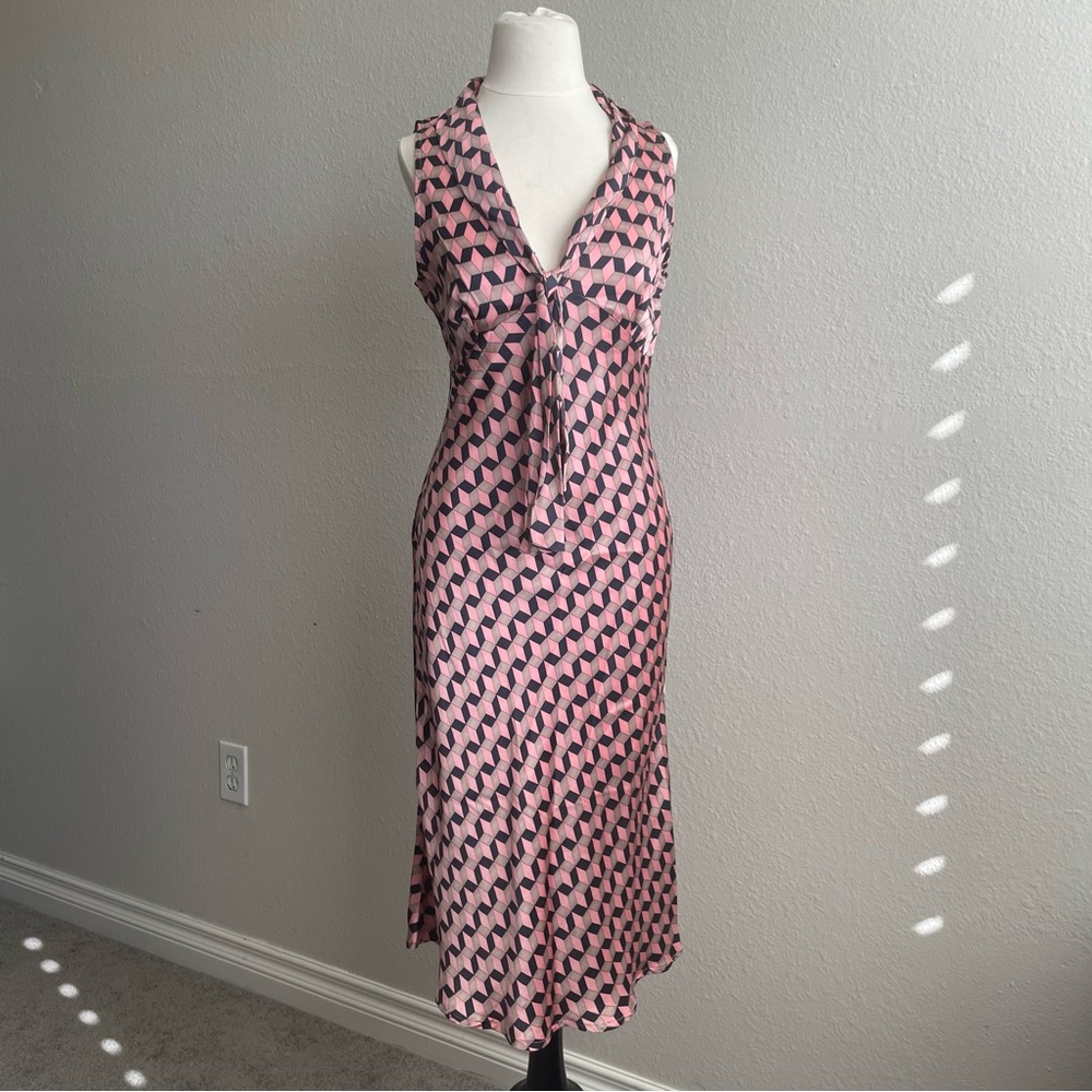 Vintage 1990s retro 100% silk Devan dress